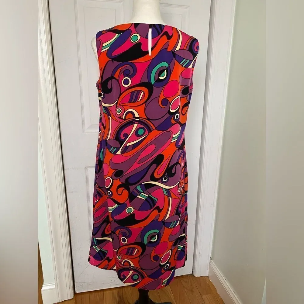 1990s Psychedelic Colorful & Unique Shift Dress